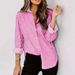 Women's Clothing New Casual Striped Long Sleeved Button Shirt Female_voghion.com