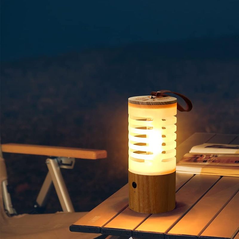 Portable Led Camping Lantern With Warm 2700K Light, Battery Operated, Stepless Dimming, 80LM, Rechargeable Flashlight For Short Camping, Hiking, Home_voghion.com