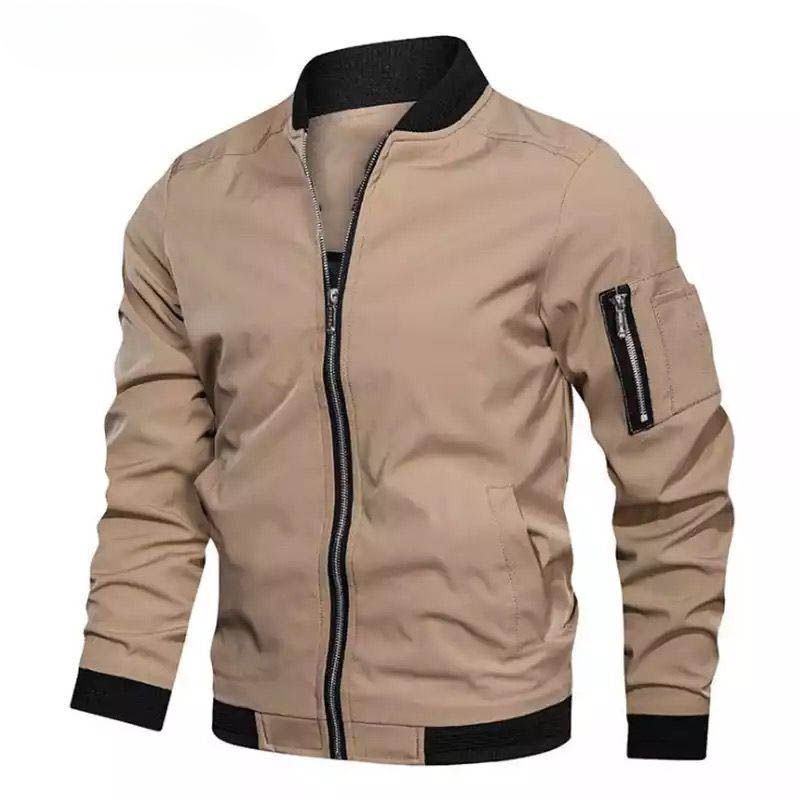Frühling Herbst Jacke Männer Große Größe M-6XL Militär Jacke Männer Stehen Kragen Varsity Jacke Windjacke Männer Mantel Männlich Einfarbig_voghion.com
