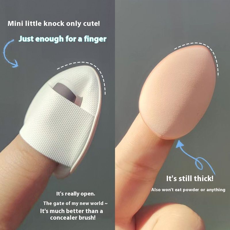 Mini tip puff, droog en nat dual purpose pak, niet-plakkende poeder, gezichtsconcealer, kleine slippers, vingerpoederdons_voghion.com