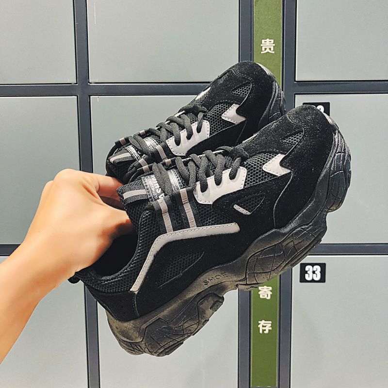 2023 Verano y otoño Nw Mn's Koran Vrsion de Daddy Ing Trnd Rflctiv Deportes Mal Estudiantes Zapatos casuales_voghion.com