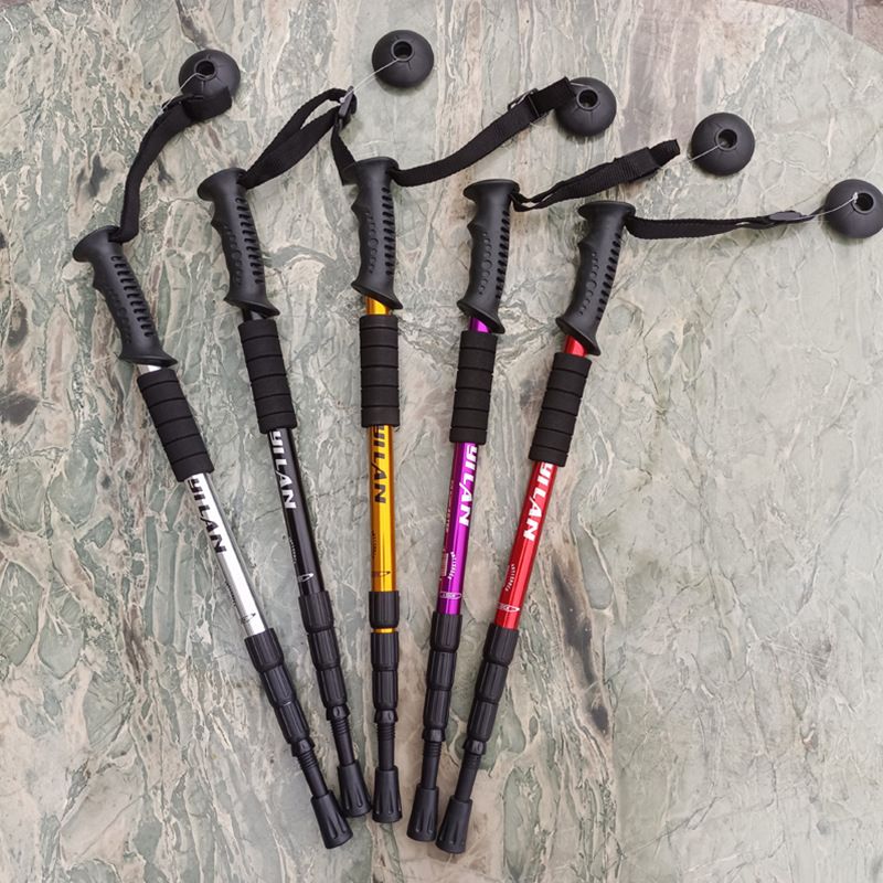 Outdoor Telescopic Men's Women's Portable Hiking And Skiing Cane, Aluminum Alloy Multifunctional Equipment_voghion.com