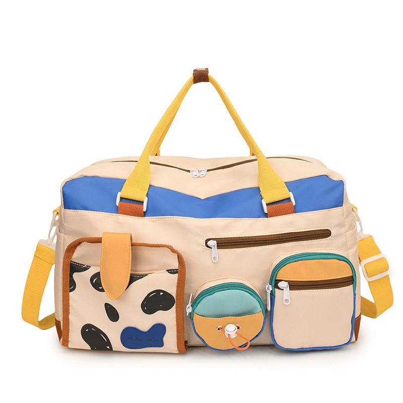 Borsa tote elegante da palestra e da viaggio - Borsone sportivo di grande capacità con design color dopamina (borsa da donna alla moda per fitness e viaggi brevi)_voghion.com