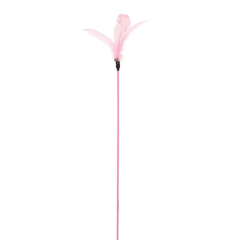 Nouveau bâton de jeu en plumes, longue tige souple, auto-divertissement, résistant aux morsures, fournitures pour animaux de compagnie, son de cloche, jouet pour chat_voghion.com