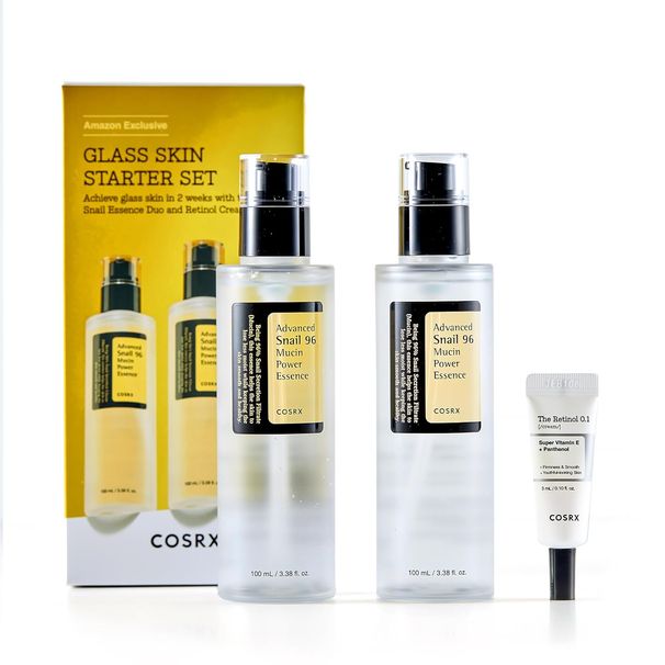 COSRX Glass Starter Set, Esclusivo, Advanced Snail 96% Mucin Power Essence Retinol 0,1% Cream Mini Probe, Quotidiano_voghion.com