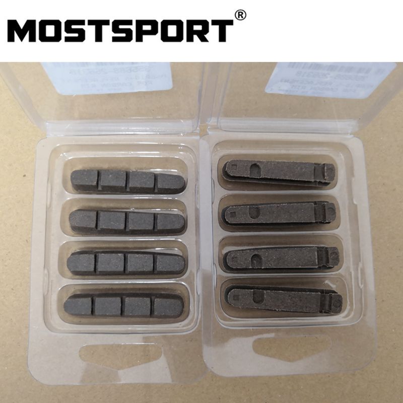 Pastilhas MOSTSPORT para aros/rodas de carbono Shimano/Campy de alta qualidade para parar e freio de baixa temperatura MSBP18 FABRICADO EM TAIWAN_voghion.com