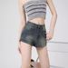 2025s American Style Women's Denim Shorts Summer New High Waist Tight Elastic A-line Ultra Short Hot Pants_voghion.com