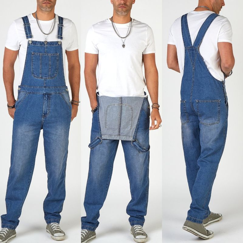 Men's Clothing Men's Denim Overalls, Suspenders, Men's Jeans, New Pants, Romper Pants, Men's_voghion.com
