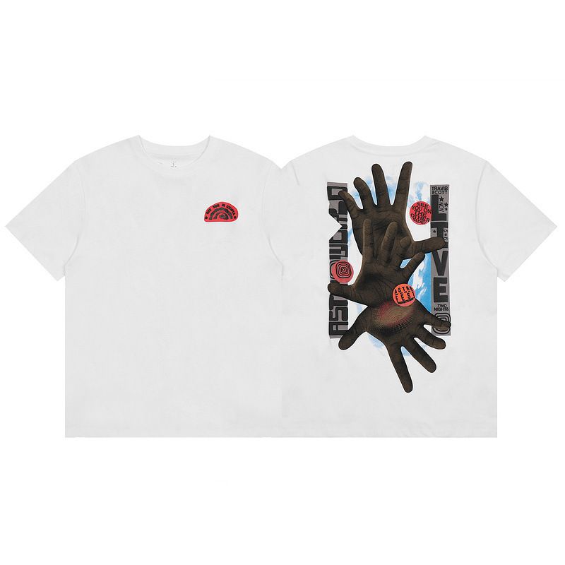 Marchio di moda americano T ravis Scott Cactus Jack, maglietta a maniche corte in cotone con stampa in schiuma 3D da uomo e da donna_voghion.com