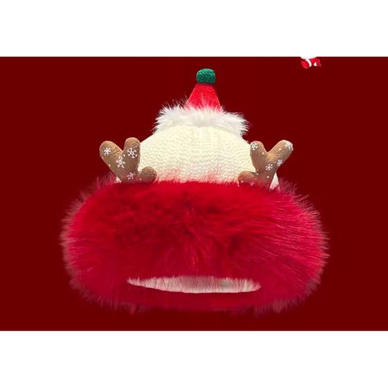 Plyschig julhatt, snygg och vacker, vindtät och varm, bekväm och praktisk full av julstämning. Önskar dig en God Jul._voghion.com