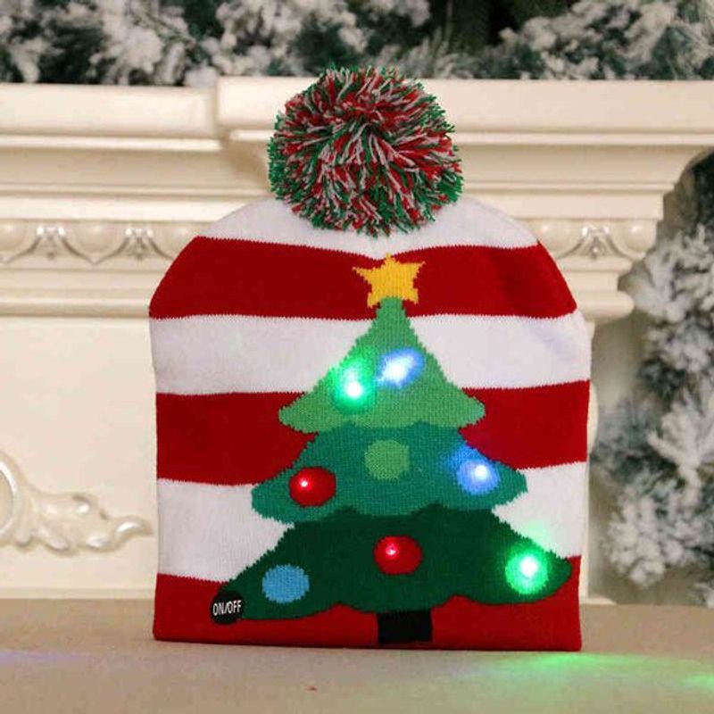 hats Scarves Sets Ball Caps Led Knitted Beanie Light Up Illuminate Warm Hat For Kid Adults Year Christmas Decoration_voghion.com