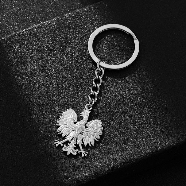 Portachiavi con stemma dell'aquila polacca - Accessorio decorativo in acciaio al titanio in stile nazionale retrò per uomini e donne_voghion.com