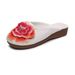 Nei Summerpantoffelen mat Blummen, flaache Buedem, déck breet Féiss, gestickte Schong, Damen Stoffschong fir Oberbekleedung_voghion.com