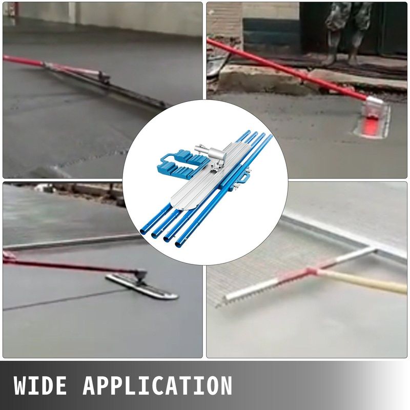 VEVOR Bull Float Magnesium Concrete Float 48 X 8" Round End Concrete Float Tool Cement Tool Bull Concrete Kit Bull Float With 4 Float Handle Bull Float Bracket Concrete Tools Finishing Bull Float_voghion.com