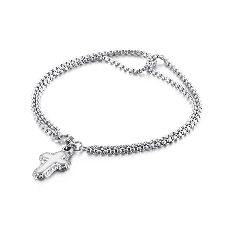 Pulseira feminina de aço inoxidável, estilo coração dourado, dupla camada, férias na praia, geométrica, titânio_voghion.com