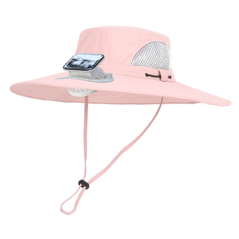 Cappello con ventola solare e vento forte, ricaricabile, a tesa larga, per bambini, ragazze, tempo libero, cappello da sole sottile per ragazzi_voghion.com