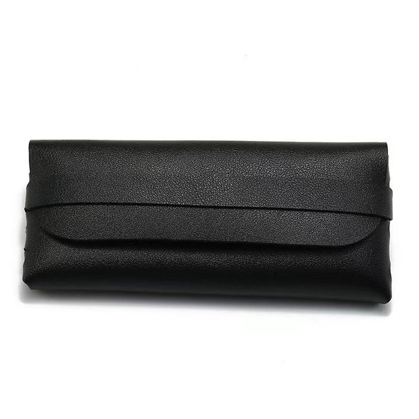 Custodia per occhiali unisex Custodia per occhiali in pelle nera con fibbia in PVC e borsa morbida Custodia per occhiali da sole Custodia per occhiali da sole Borsa per occhiali_voghion.com