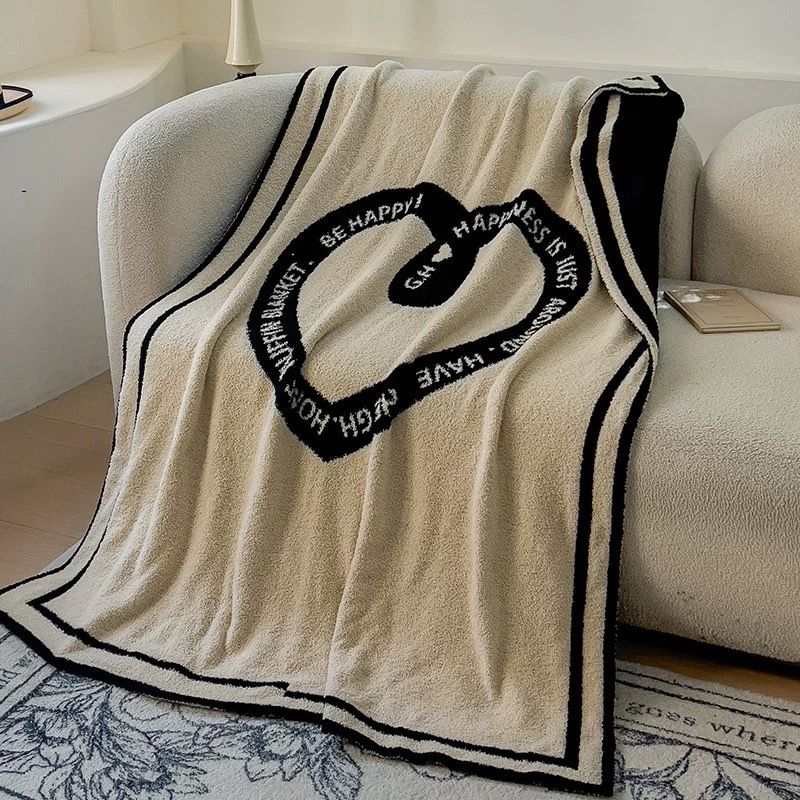 Cloud Velvet Muffin Blanket Black And White Double Sided Velvet Sofa Blanket Nap Office Air Conditioning Blanket Blanket Cover Blanket_voghion.com