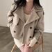 South Korea chic2023 autumn and winter new double-breasted short woolen coat women's style elegant overcoat_voghion.com