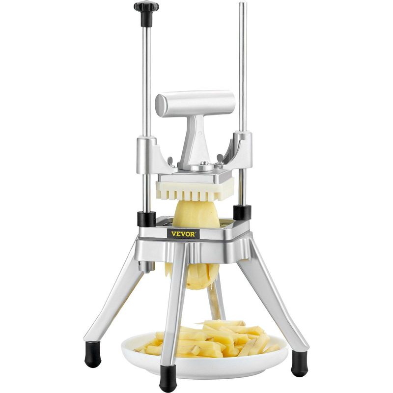 VEVOR Commercial Vegetable Fruit Chopper 3/8″ Blade Heavy Duty Professional Food Dicer Kattex French Fry Cutter Onion Slicer Stainless Steel For Tomato Peppers Potato Mushroom, Sliver_voghion.com