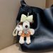 New Woolen Dress Plush Chubby Car Keychain Cartoon Hugging Rabbit Chef Dog Plushie Bag Pendant_voghion.com