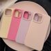 Coque de téléphone en silicone couleur unie inspirée de la dopamine pour iPhone 16, 15, 14 Plus, 13, 12, 11 Pro Max, style coréen, résistante aux chocs et souple_voghion.com
