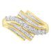 10K Yellow Gold Round and Baguette Diamond-Cut Ring (1/2 Cttw, I-J Color, I1-I2 Clarity)_voghion.com