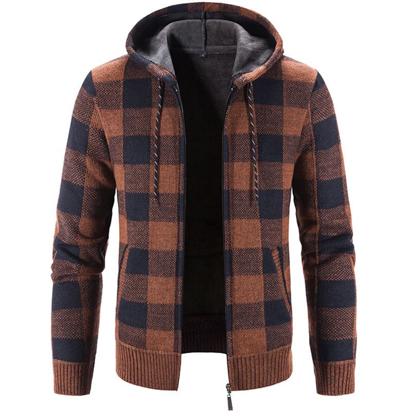 Abbigliamento da uomo cardigan esterno cappotto maglione abbigliamento esterno più maglione ispessito di velluto_voghion.com
