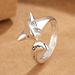 Amuleto buddista Azan Benedizione Volpe cubana per donna Versatile anello regolabile per dito indice in stile vintage tinto nero_voghion.com