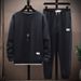 Herrenbekleidung, Langarm-Sweatshirt-Hosen-Set, lässiges Herbst-Outfit, trendige zweiteilige Loungewear, bequeme Polyestermischung, mehrere Farben und Größen_voghion.com