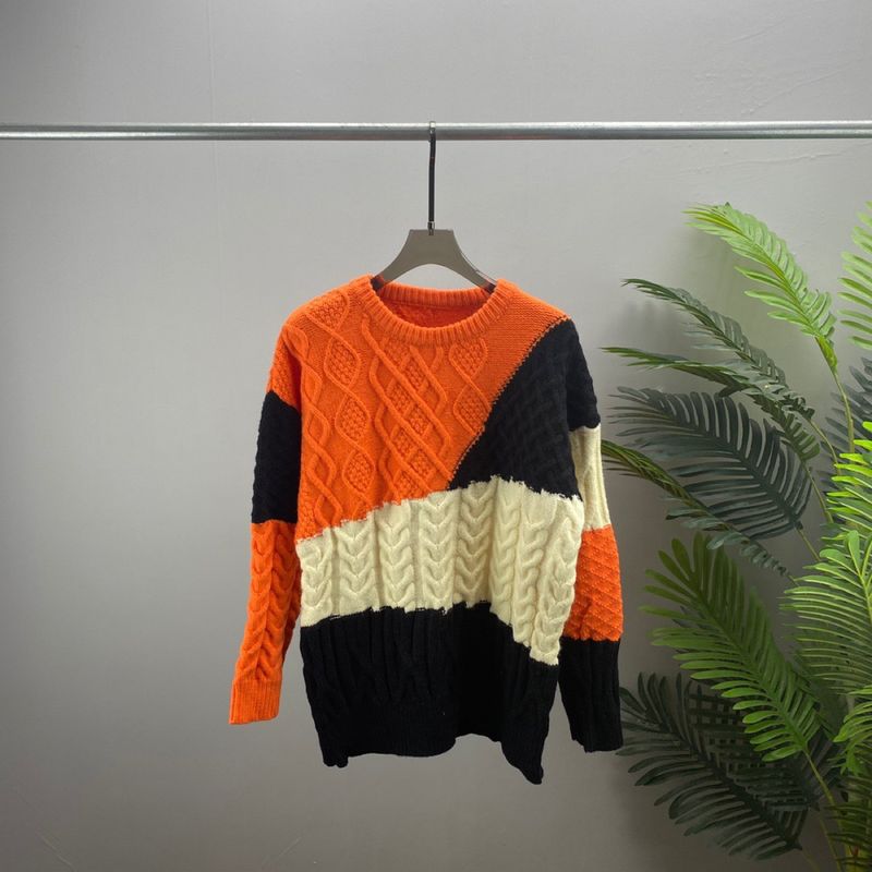 Pull tricoté à manches longues LO à la mode avec corde torsadée 3 épissures automne hiver nouveau pull, même Style pour_voghion.com