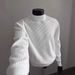 Men's Ribbed Mock Neck Sweater – Cleanfit Oversized Knit Pullover, Breathable Cotton Blend For Casual & Layering (7 Colors, M-4XL)_voghion.com