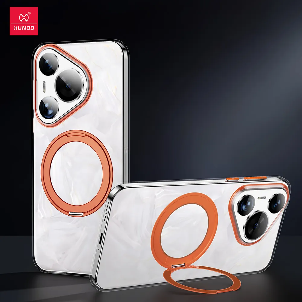 Xundd pour Huawei P70 Pro Plus Pura 70 Ultra 360 ° Rotation support magnétique étui protection de la caméra couverture de téléphone transparente_voghion.com