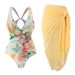 2023 New One Piece Swimwear Women's Conservative Slim Printing with Steel Tray Hard Wrap Swimwear Mesh Skirt_voghion.com