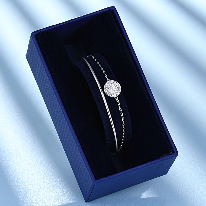 Pulseira de raquete de tênis empilhável dois em um ouro rosa_voghion.com