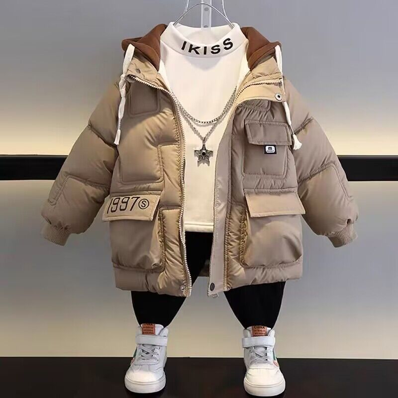 Kannerkleeder Jongen gepolstert gepolstert Mantel mat Fleece gepolsterter Jackett fir Kanner_voghion.com