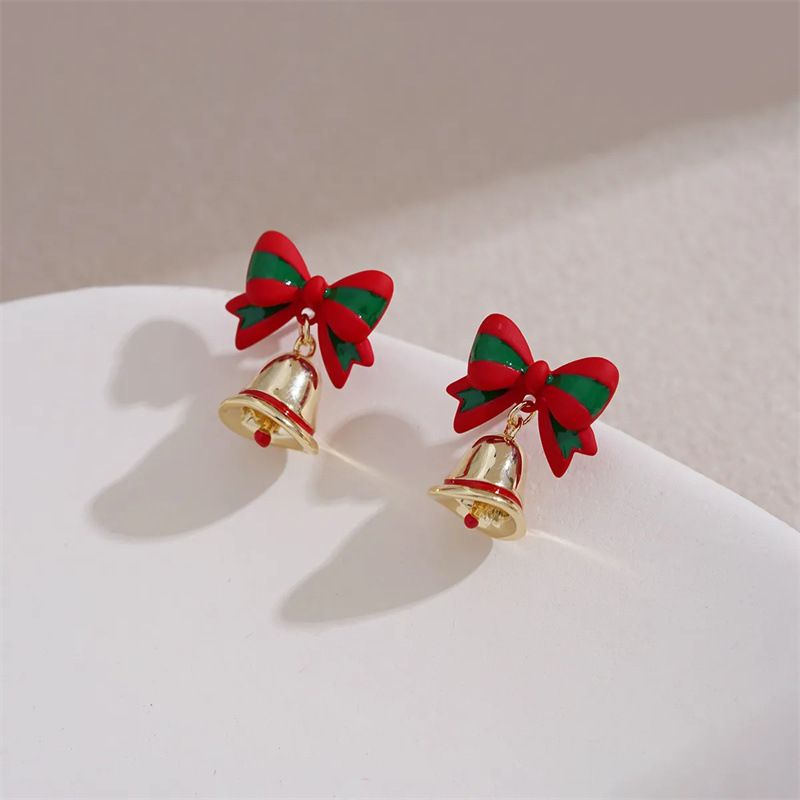 Weihnachtsohrringe Design Weihnachtsglockenohrringe süße Mädchen süße Atmosphäre Ohrringe 2024 neu_voghion.com