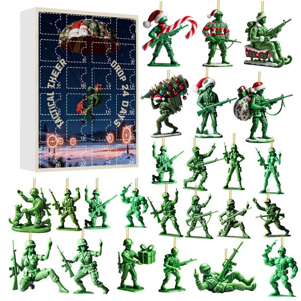 2025 Christmas Advent Calendar Blind Box, Green Legion Character Style Backpack Ornament Christmas Tree Pendant_voghion.com