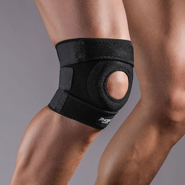 Ginocchiere sportive aperte per corsa all'aperto, arrampicata, ciclismo, sollevamento pesi, fitness, compressione, attrezzatura protettiva_voghion.com