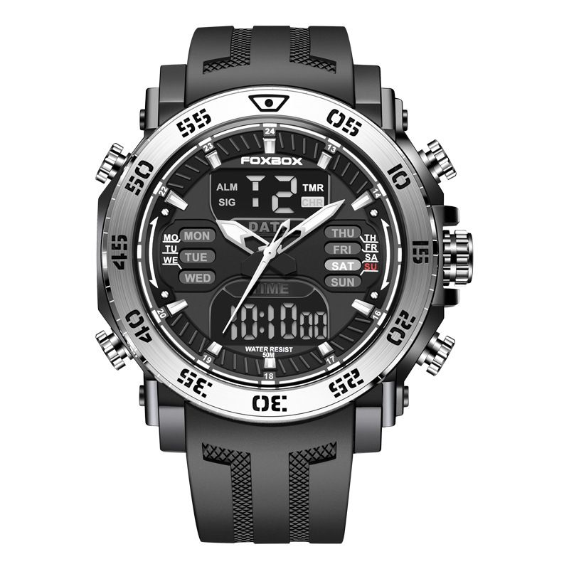 Men's Digital Analog Quartz Watch With Luminous Display, Waterproof, Alarm, And Multifunction Features Watch Alarm Clock_voghion.com