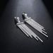 Women's Jewelry Elegant Teardrop Tassel Earrings With Zirconia Inlay, Long Dangling Geometric Design For Party Evening Wear High End Banquet Earrings_voghion.com