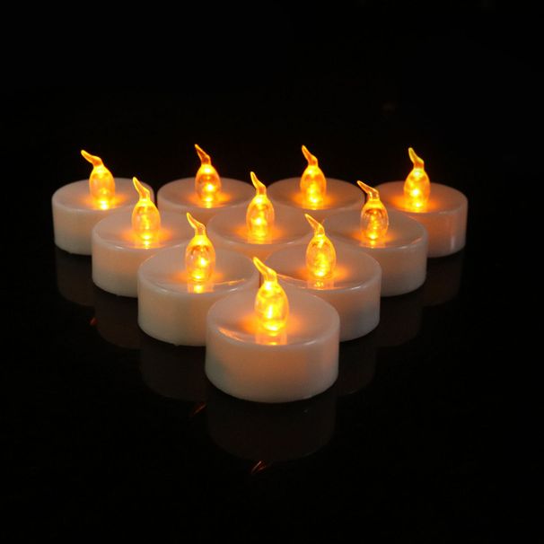 Conjunto de velas LED sem chama com copos de plástico fosco - Luzes de chá piscantes operadas por bateria para Natal, decoração de casa e festas (4 cores, pacote com 6)_voghion.com