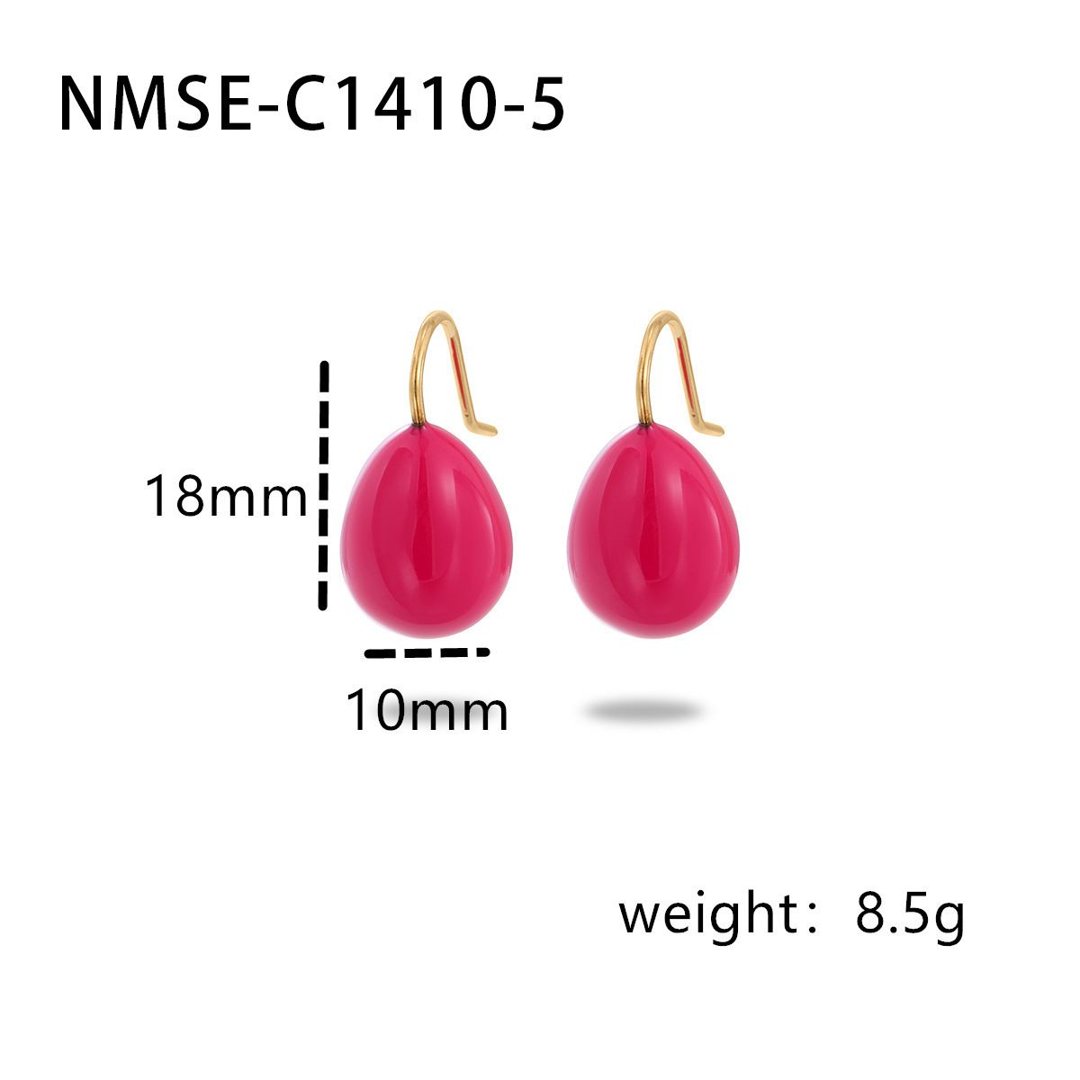 Orecchini estivi colorati a goccia d'olio in acciaio al titanio, design semplice, tutti abbinabili, leggeri, di lusso, di alta qualità, orecchini estivi a goccia d'acqua, non sbiadiscono_voghion.com