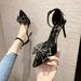 High Women's Singles, Slim Heels, 2024 Spring/summer New Item, Pointed Buckle With Bridesmaid Shoe Toe, Hollow Sandals_voghion.com