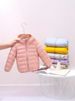 Chaqueta de plumón ultraligera para niños y niñas: abrigo de invierno cálido con 95 % de plumón de pato blanco, capucha y nailon suave. Tallas: 100-170 cm._voghion.com