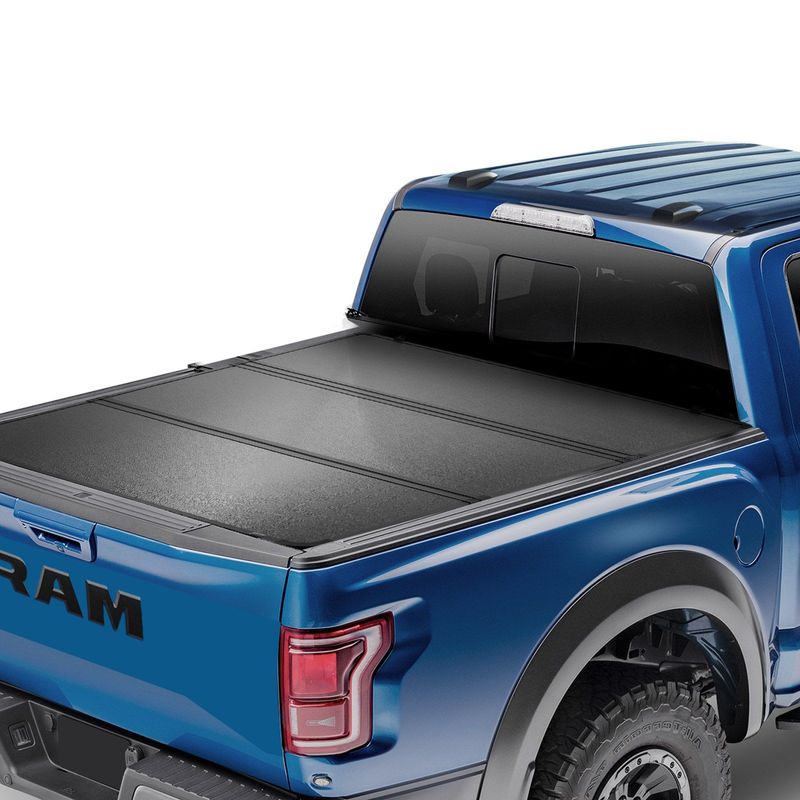 VEVOR Tri-Fold Truck Bed Tonneau Cover, Compatible With 2009-2024 Ram 1500 (19-24 Classic/New Body), Fleetside 5.7' (67.4") Bed Without Rambox, Fit 5.7' X 5.5' Inside Bed, 400 Lbs Load Capacity, Black_voghion.com