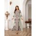 Kaftan mit hochdichtem Heißpräge-Diamant-Nagelperlen-Druck, lange Robe für muslimische Frauen, elegantes Kleid_voghion.com