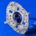 Vendite calde TFGLBU Vintage 6*8mm Bule Zircon Solido Anello in Argento per Donna Trendy Shine Gem Originale Festa Incontri Fascia di Alta Qualità_voghion.com