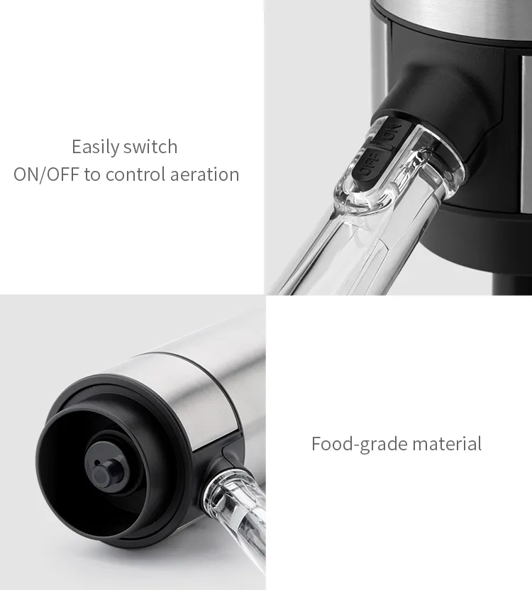 Aérateur de vin électrique distributeur Bar accessoires de fête en acier inoxydable Intelligent automatique décanteur verseur saint valentin cadeau_voghion.com