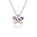 Retro Ethnic Bohemian Beach Pink Purple Zircon Butterfly Necklace Female Versatile High Sense Luxury Titanium Steel Amethyst Collarbone Chain_voghion.com